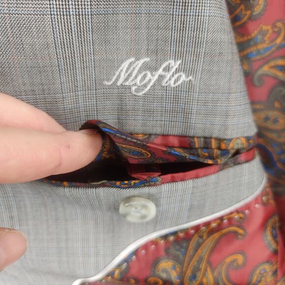 Sam Surin Bespoke Blazer Men 42 Gray Glen Plaid Luxury Wool Italy Jacket EUC - Picture 10 of 16